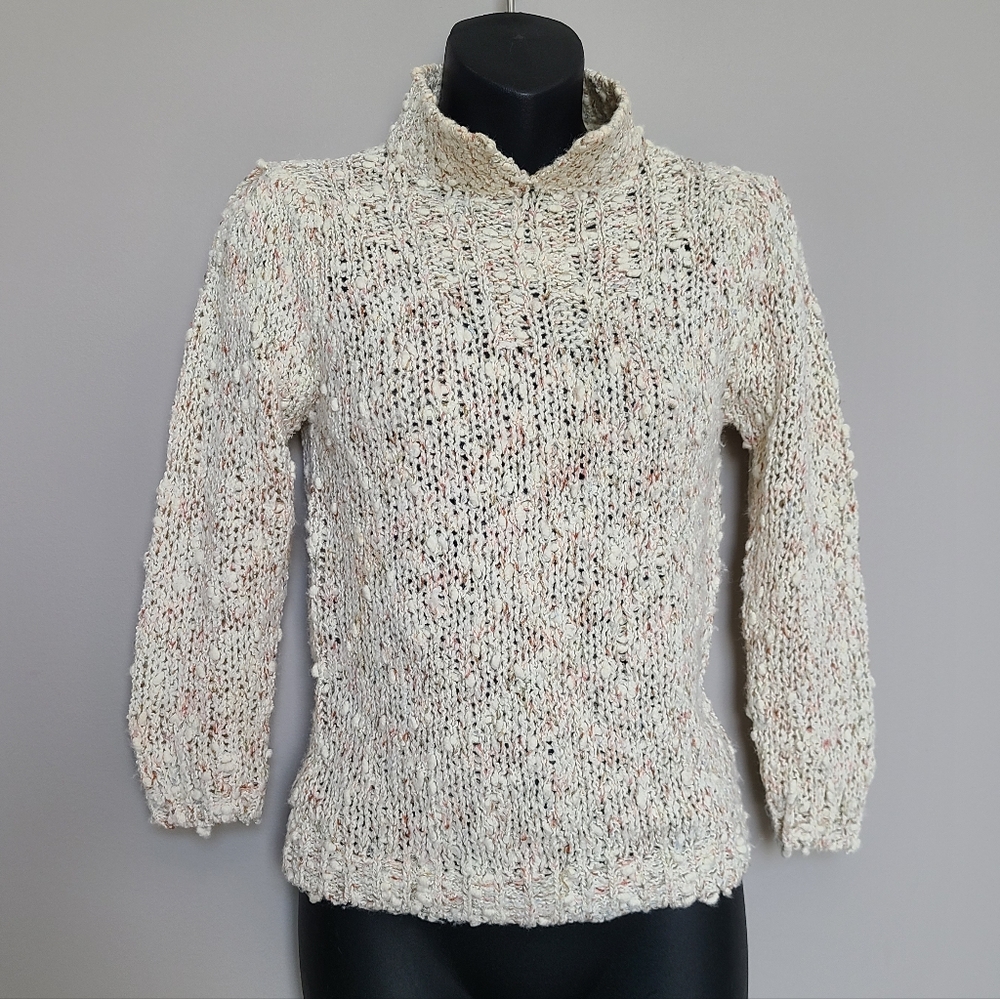 Vintage Headliners Ivory Confetti Sweater Sz Small